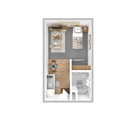 Rivaria Vista Grande Mulberry Studio 336 sq. ft.
